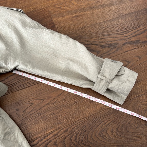 Vintage Tan Texture Classic Longline Trench Coat - Picture 12 of 15